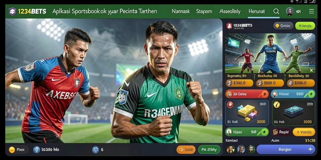 Tampilan gameplay aplikasi Sportsbook 1234BETS yang menarik dan interaktif.