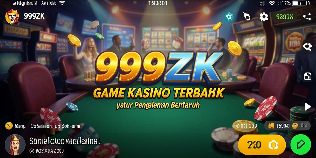 Tampilan gameplay menarik dari aplikasi Kasino 999ZK.