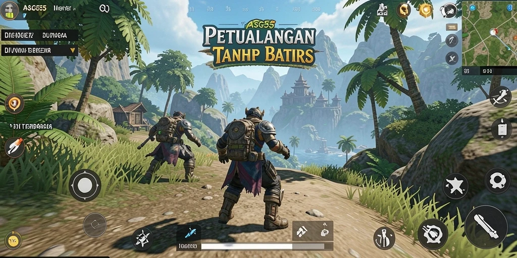Screenshot menampilkan pemain menjelajahi dunia terbuka yang menakjubkan.