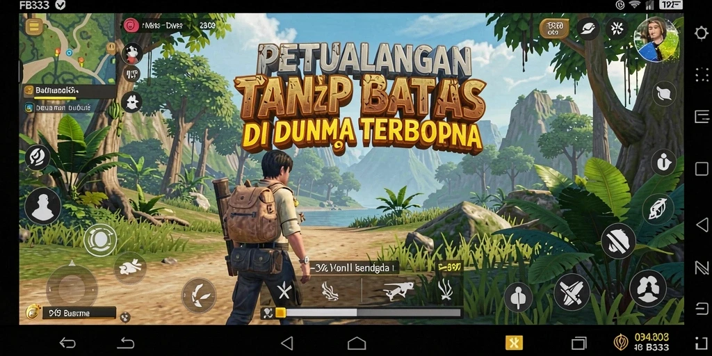 Tampilan gameplay FB333 dengan kebebasan eksplorasi yang menarik.