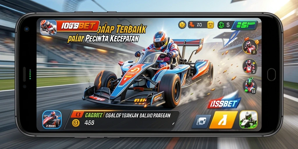 Gameplay seru di lintasan balap dengan mobil cepat.
