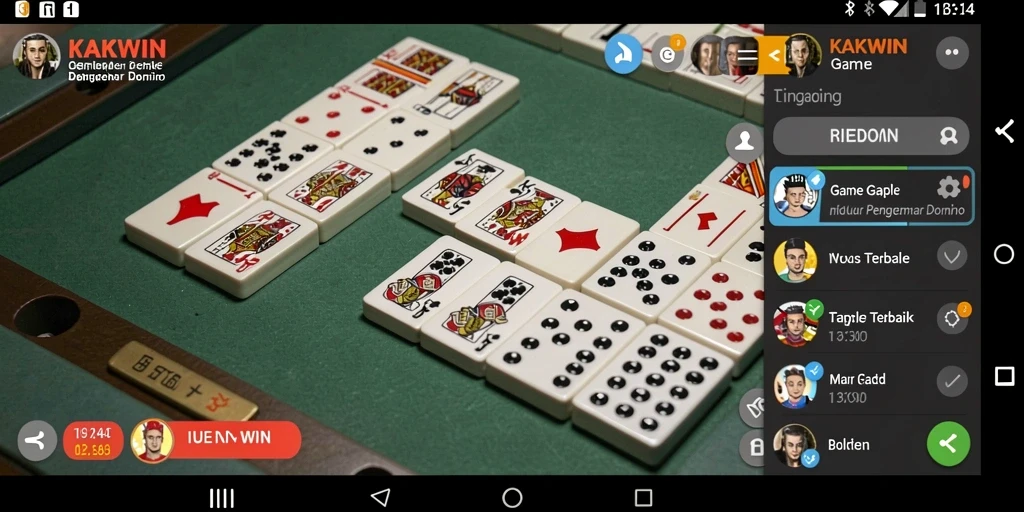 Screenshot gameplay KAKWIN menunjukkan aksi mendebarkan bermain Gaple.