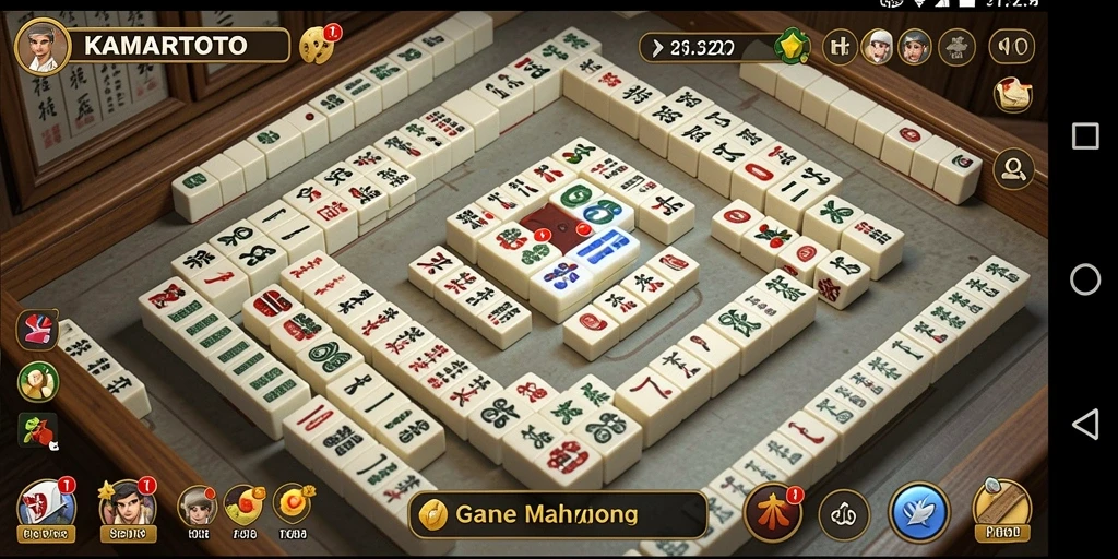 Tampilan gameplay Mahjong yang menarik dalam KAMARTOTO.