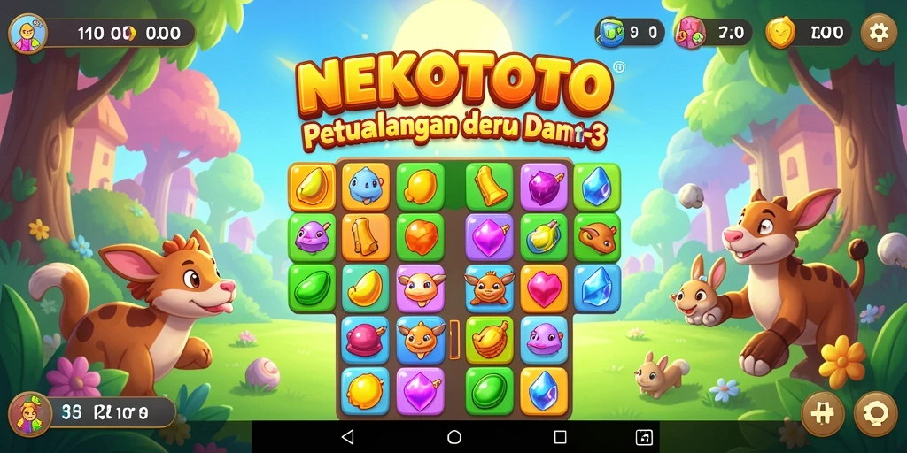 Gameplay seru NEKOTOTO dengan berbagai tantangan mencocokkan.