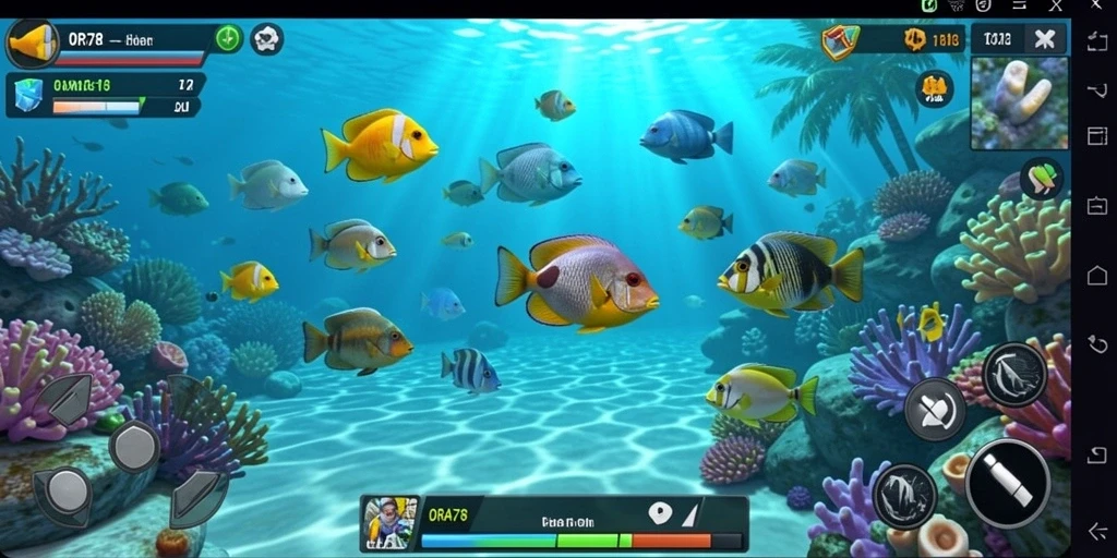 Tampilan gameplay seru dari ORA78 yang penuh aksi tembak ikan.