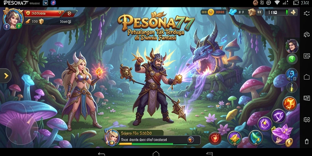 Tampilan gameplay PESONA77 yang penuh aksi dalam petualangan seru.