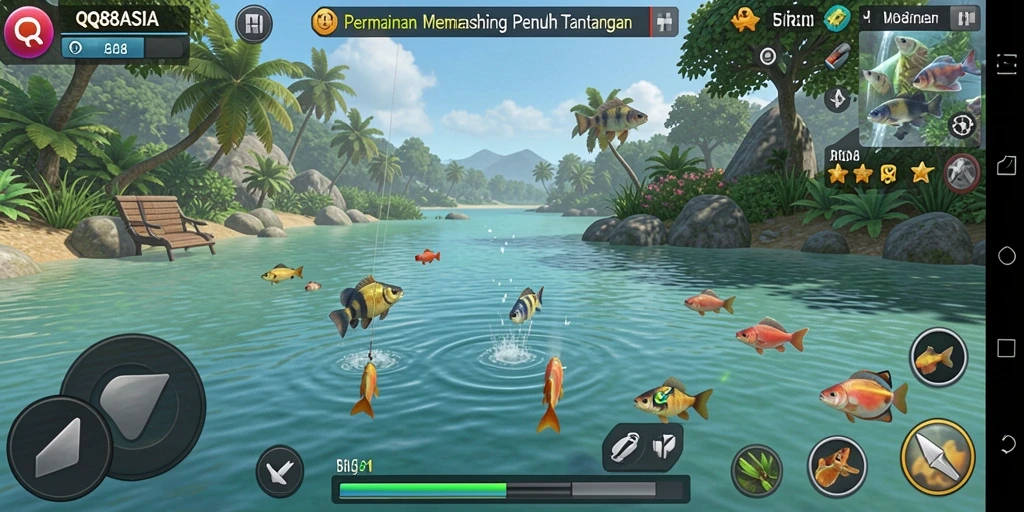Tampilan permainan memancing yang seru dan mengasyikkan.