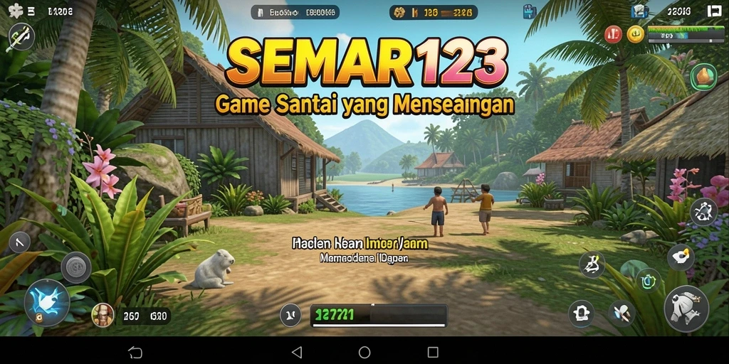 Tampilan gameplay SEMAR123 yang ceria dan menggembirakan.