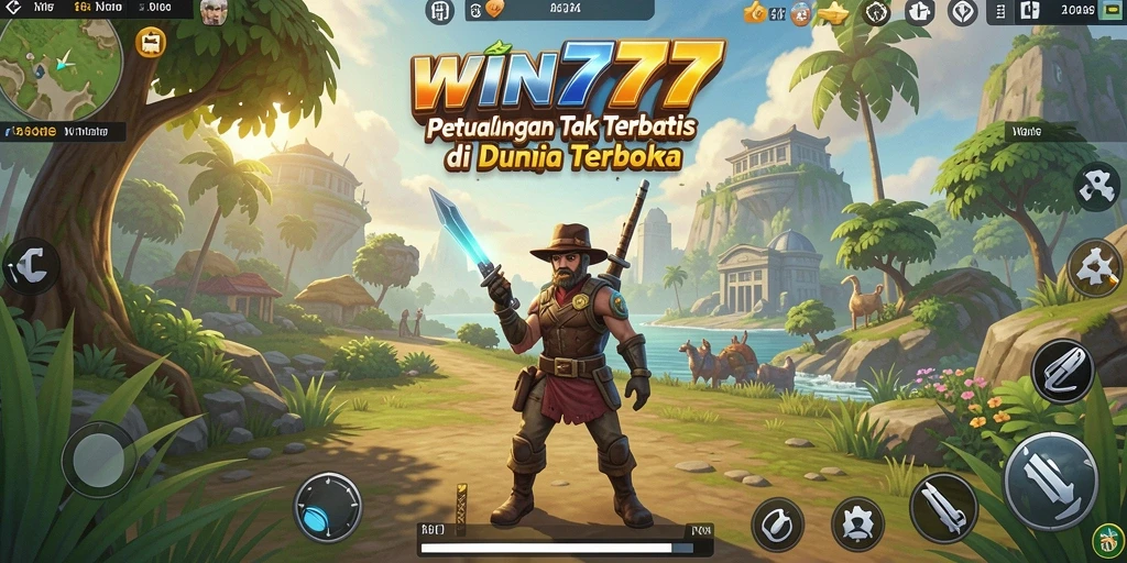 Screenshot menunjukkan momen epic di dunia terbuka WIN777.